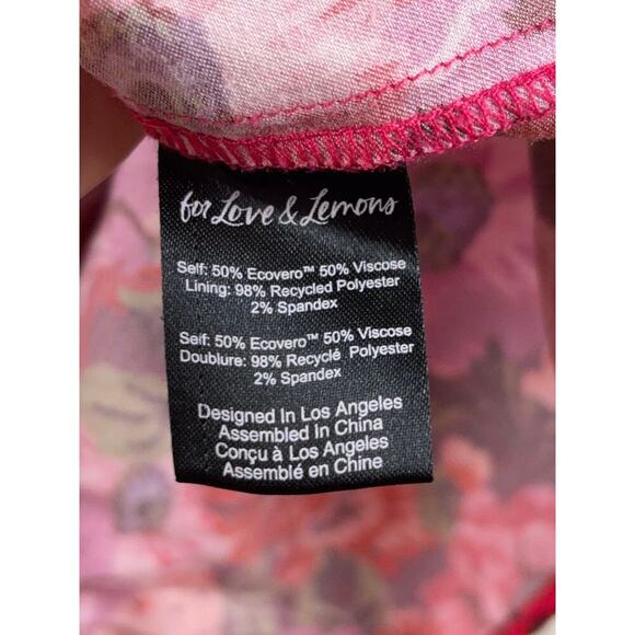 B47 For Love & Lemons Lauren Floral Mini Dress Women Small Romantic Bohemian - Picture 9 of 9